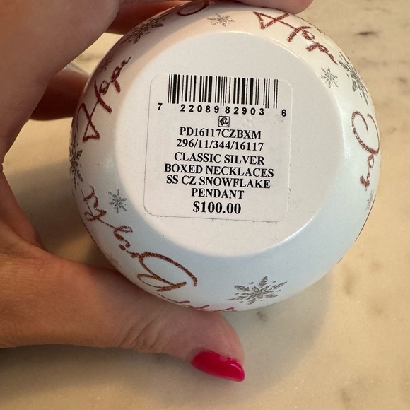 NWT Ornament Box w/ Cubic Zirconia ❄️ 18” Pendant Necklace in Sterling Silver - Picture 6 of 6